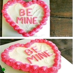 Be mine heart shape cake